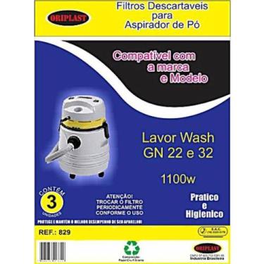 Imagem de 3 Sacos Descartáveis para Aspirador de Pó Lavor Wash GN22 e GN32