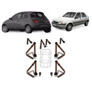 Imagem de Kit cinto de segurança COMPLETO para FORD FIESTA + fechos - HCML, Marr