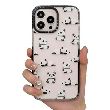 Imagem de LOLAGIGI Capa feminina para iPhone 16 Pro Max, Panda Fofo Transparente, Estampa Kawaii, TPU Antiderrapante, Proteção Perfeita, Carregamento Sem Fio