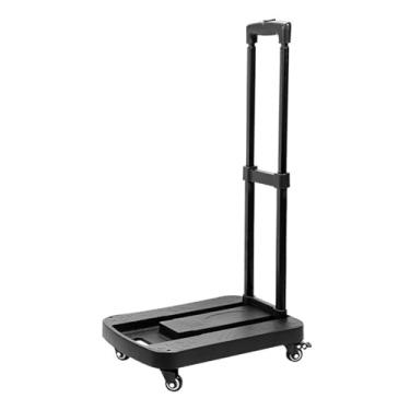 Imagem de Caminhão de Mão Dobrável, Carrinho de Bagagem Resistente, Carrinho de Plataforma Utilitária Com Base Extensível, 5 Rodas, Capacidade de 330 Libras, para Movimentação, Viagens, (S)