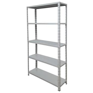 Imagem de Estante Aço 5 Prateleiras Reguláveis 25cm Multiuso Cinza - BMS Móveis