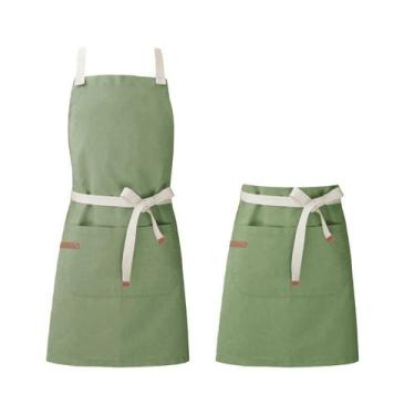 Imagem de Avental Verde Cintura Algodao Cafeteria Bar Vegano SPA 2un - CASA CHA