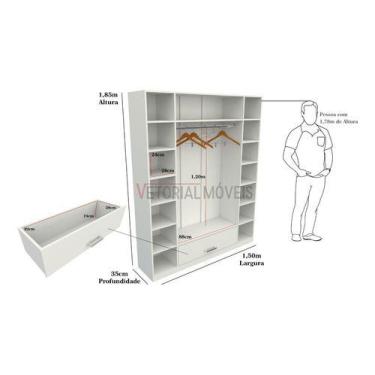 Imagem de Armário Colmeia Cabideiro Gaveta Mdp Closet Lojas Expositor - VETORIAL