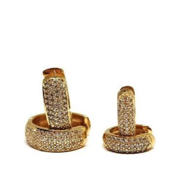 Imagem de Brinco de ouro 18k Argola 1,2Cm e 1,7Cm - Elegancy Joias