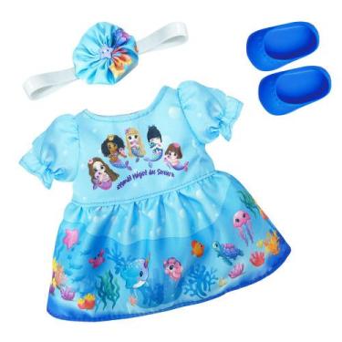 Imagem de Kit Roupa de Boneca Baby Alive Vestido Mundo Mágico das Sereias Laço d