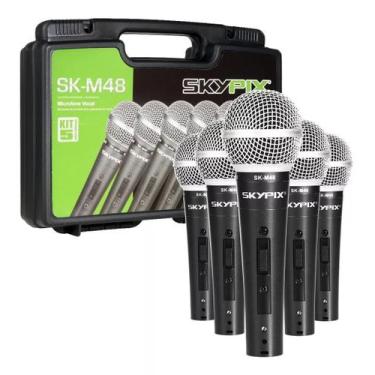 Imagem de Kit Microfone c/5 Maleta SK-M48 Skypix Dinâmico Profissional