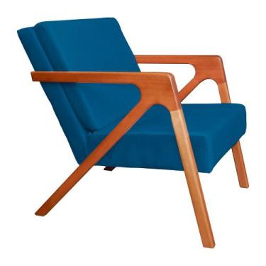 Imagem de Poltrona Luxo Monalisa Suede Cores - DS Estofados, Azul Royal