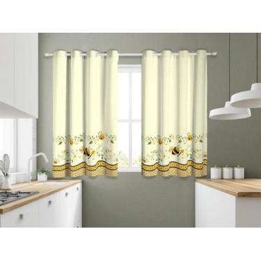 Imagem de Cortina De Cozinha 2,80M X 1,40M Estampada Abelhinha - Mtr Enxovais Lt