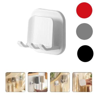 Imagem de Suporte Adesivo Porta 2 Escova de Dente Organizador Banheiro - Saz, Pr