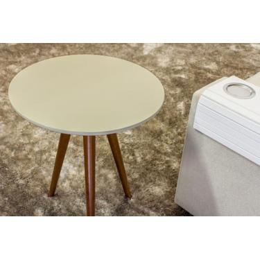 Imagem de Mesa de Canto Redonda Tripe - Portal Decor, Bege, P