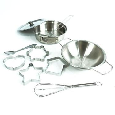 Imagem de Jogo de Cozinha Kit Panelinhas Infantil de Inox com Utensílios - Brask