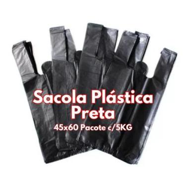 Imagem de Sacola Plástica Preta - 45x60  Pacote 5KG - BASAM