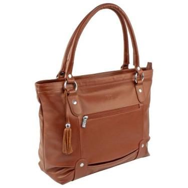 Imagem de Bolsa Feminina AMARÍLIS em Couro Galvani, Marrom pinhão