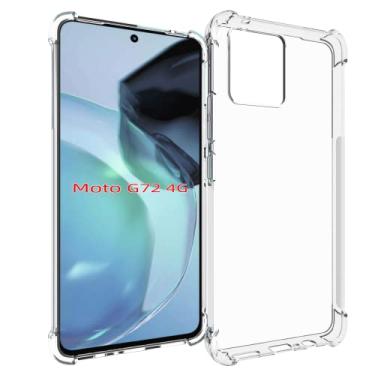Imagem de USTIYA Capa para Motorola MOTO G72 Uso Resistente, Bumper Absorção Choques em TPU Transparente Protector Câmera Espessamento nas Quatro Pontas da Carcasa