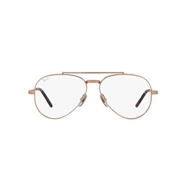 Imagem de Ray-Ban Rx8225v armação de óculos de grau piloto de titânio aviador, Ouro rosa/lente de demonstração, 55 mm