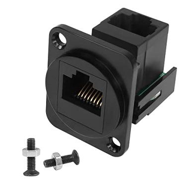 Imagem de QIANRENON Adaptador de montagem em painel angular RJ45 90° CAT5E/CAT5 RJ45 módulo de soquete de porta de rede de ângulo reto RJ45 8P8C conector fêmea para fêmea tipo D, montagem em painel XLR/tipo D,