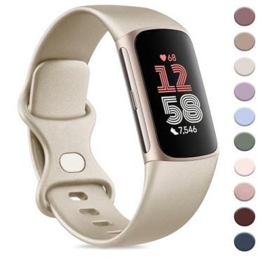 Imagem de AK Pulseira esportiva compatível com Fitbit Charge 6 Bandas/Fitbit Charge 5 pulseiras femininas masculinas, clássicas macias de substituição pulseiras para Fitbit Charge 6/5 Advanced Fitness &