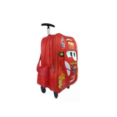 Imagem de mochila carrinho escolar alto revelo carro 3D mcqueen criança de 5 a 1