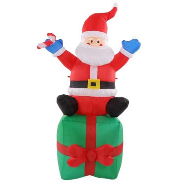 Imagem de Decorações de Natal Infláveis, Papai Noel Inflável de Natal Com Ventilador Embutido de 6 Pés de Altura 100-240V Inflação Automática Com Corda para Ambientes Externos (Plugue dos EUA)