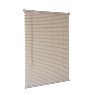 Imagem de Persiana Horizontal PVC Bege 60 (L) x 80 (A) Lâminas Resistentes Flexíveis C/ Kit de In...