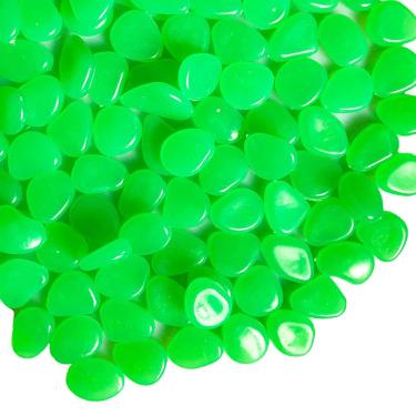 Imagem de Pedrinhas que brilham no escuro Oubest / Pedras brilhantes / Pedras brilhantes Decoração azul para jardins/aquário/caminhada/calçada/vaso de plantas/bonsai