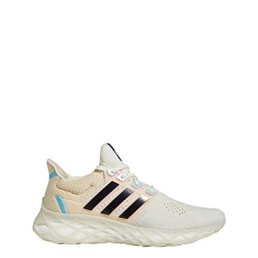 Imagem de adidas Tênis de corrida feminino Ultraboost Ultra Boost Web DNA - Off White, Off White/Legend Ink/Ecru Tint, 12.5 Women/11.5 Men