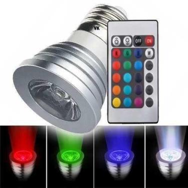 Imagem de Lâmpada Spot Led Rgb 16 Cores + Controle 24 Funções 3w E27 - lampada s