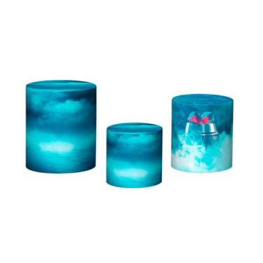 Imagem de Trio De Capa Cilindro  - Fundo Azul com Fumaça 038 - Via Cores