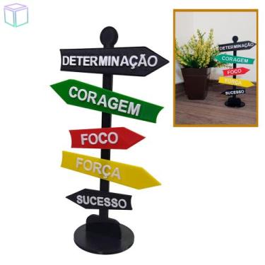 Imagem de Placa Decorativa Para Mesa Palavras Motivacionais Direção 3d - Decor I