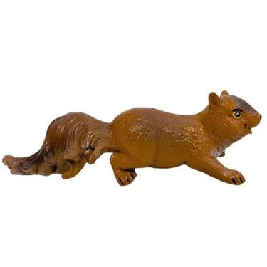Imagem de Estátua Decorativa de jardim Mini Esquilo Deitado em Resina - LZ Decor