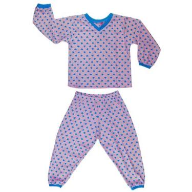 Imagem de Kit 2 Pijama De Inverno Menina Juvenil Baby Doll Manga Longa 6 8 Anos 