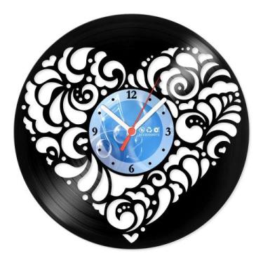 Imagem de Relógio De Parede Disco Vinil Diversos - Coração Abstrato - VDI-078 - 