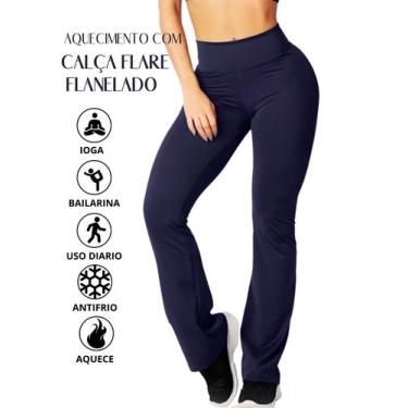 Imagem de Calça Flare Bailarina Flanelada Térmica Antifrio Forrada Em Suplex WOL