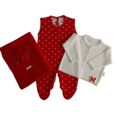 Imagem de Saida Maternidade Menina Princesa Paris Super Luxo Completa C/4 Peças 