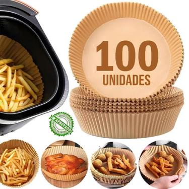 Imagem de 100 Forro Descartável Airfryer a Prova De Óleo p/ Cozinhar Assar - ZEM