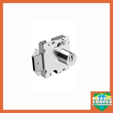 Imagem de Fechadura para Porta de Vidro de Correr 3051 Lingueta Virada Cromada C