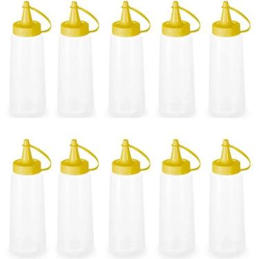 Imagem de 10 Bisnagas para Molhos Plástica 250ml Frasco Ketchup Mostarda Massa C
