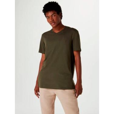 Imagem de Camiseta Manga Curta Hering 022B Masculina Decote V World Algodão T. P