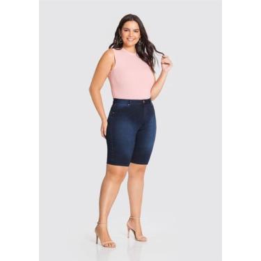 Imagem de Bermuda Jeans Feminina Plus Fit For Me Lunender 47673, M 50 ao 54