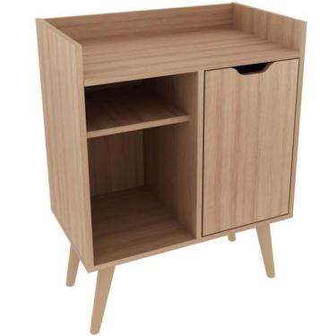 Imagem de Aparador Balcao Bar Cantinho do Cafe Multiuso AP2310 Amendoa Tecno Mob