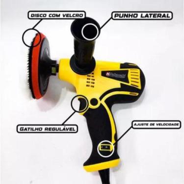 Imagem de Politriz Polidor Pequena Lixadeira Multifunções Automotiva 700W - Knak