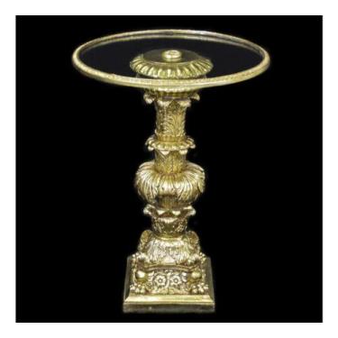 Imagem de Mesa Lateral Alexandria Nobres Folha Ouro Tampo Vidro - LUXdécor