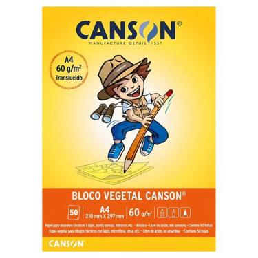 Imagem de Bloco de Papel Vegetal A4 Canson 50 Folhas 60g