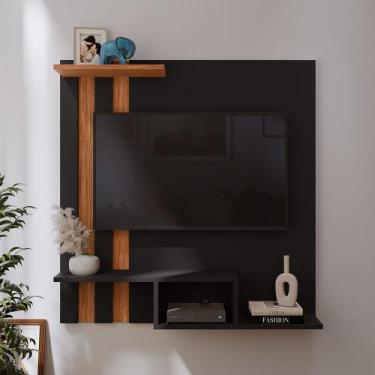 Imagem de Painel Para TV 32 Polegadas Com 2 Nichos  GKMOVEIS, preto