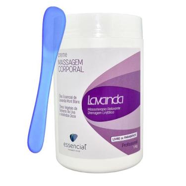 Imagem de Creme Para Massagem Relaxante 1 Kg Lavanda Essencial  Drenagem Linfáti