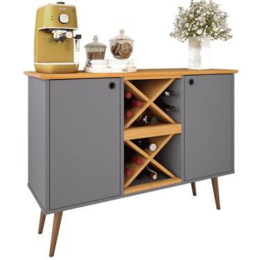 Imagem de Aparador Balcão Buffet Elegance Adega Pés Palito Retro 02 Portas Canti