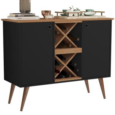 Imagem de Aparador Balcão Buffet Elegance Adega Pés Palito Retro 02 Portas Canti