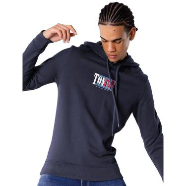 Imagem de Moletom Tommy Jeans Masculino Regular Crewneck Essential Graphic Hoodie Azul Marinho-Masculino