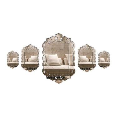 Imagem de Kit 5 Espelhos Decorativos Venezianos Sala Quarto 3883 - CREATUS, prat