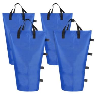 Imagem de PATIKIL Sacos de areia para dossel, pacote com 4 sacos de peso extra grande total de 68 kg sacos de areia impermeáveis para barraca de dossel ao ar livre tenda abrigo solar pátio escada azul (53 x 23